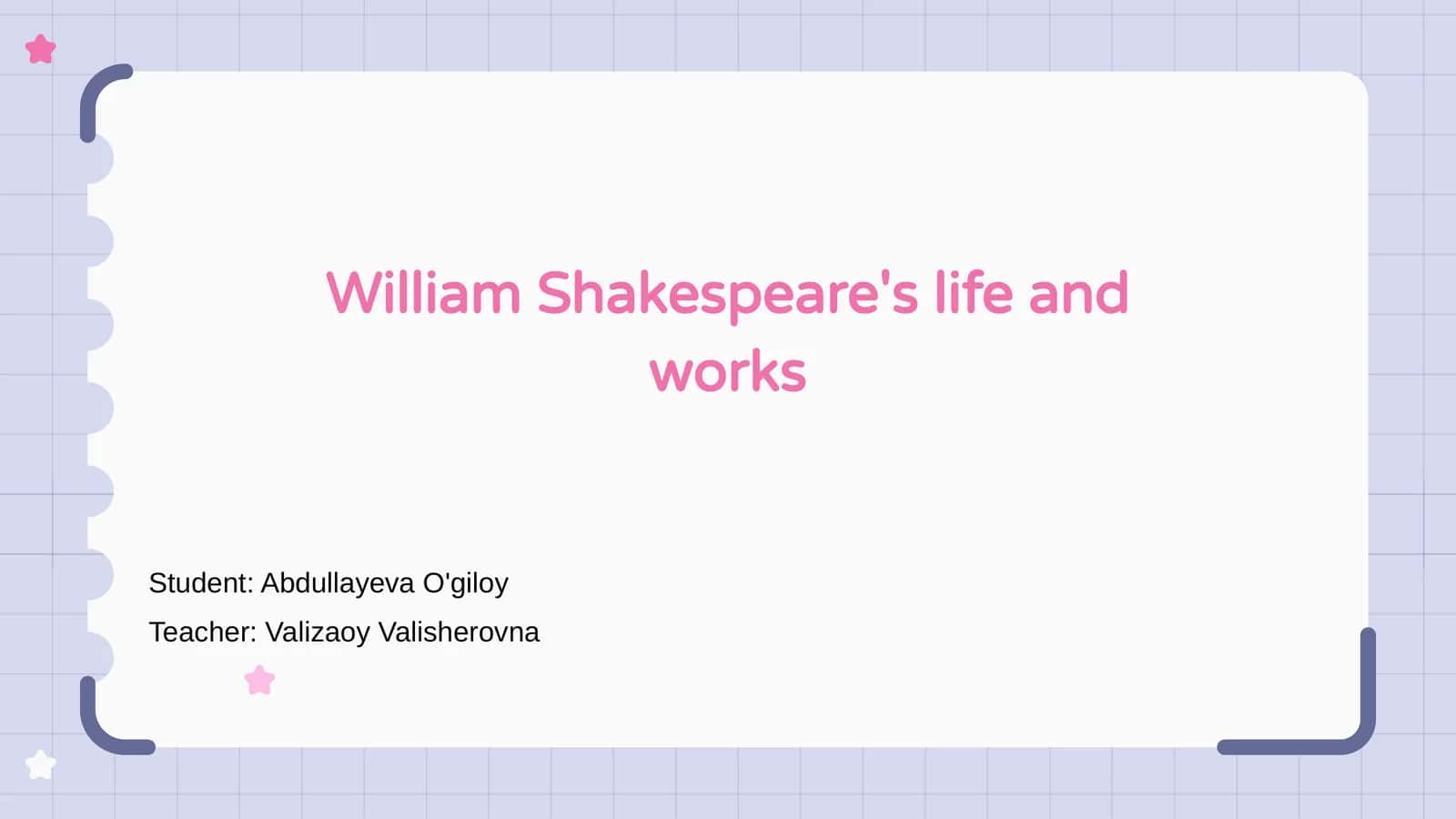 William Shakespeare's life and works