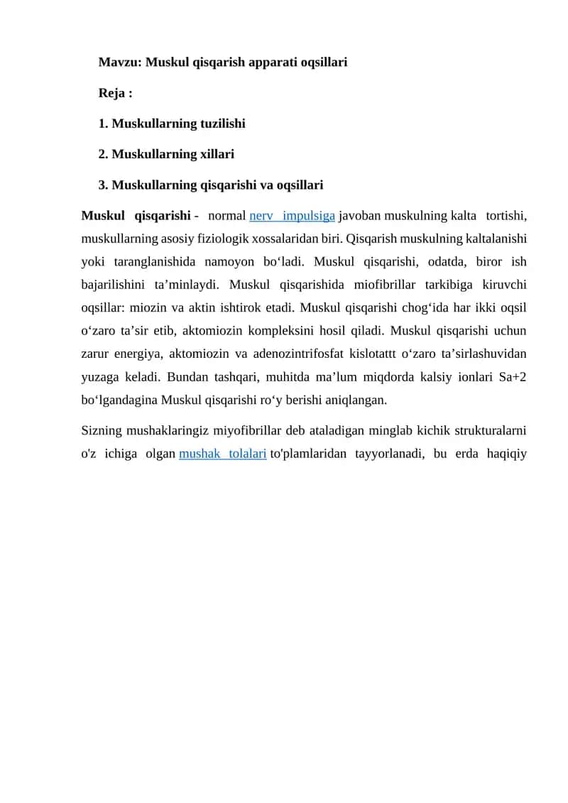 Muskul qisqarish apparati oqsillari