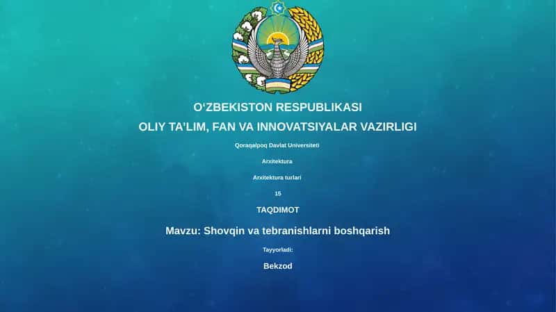 Shovqin va tebranishlarni boshqarish