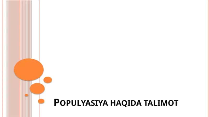Populyasiya haqida talimot