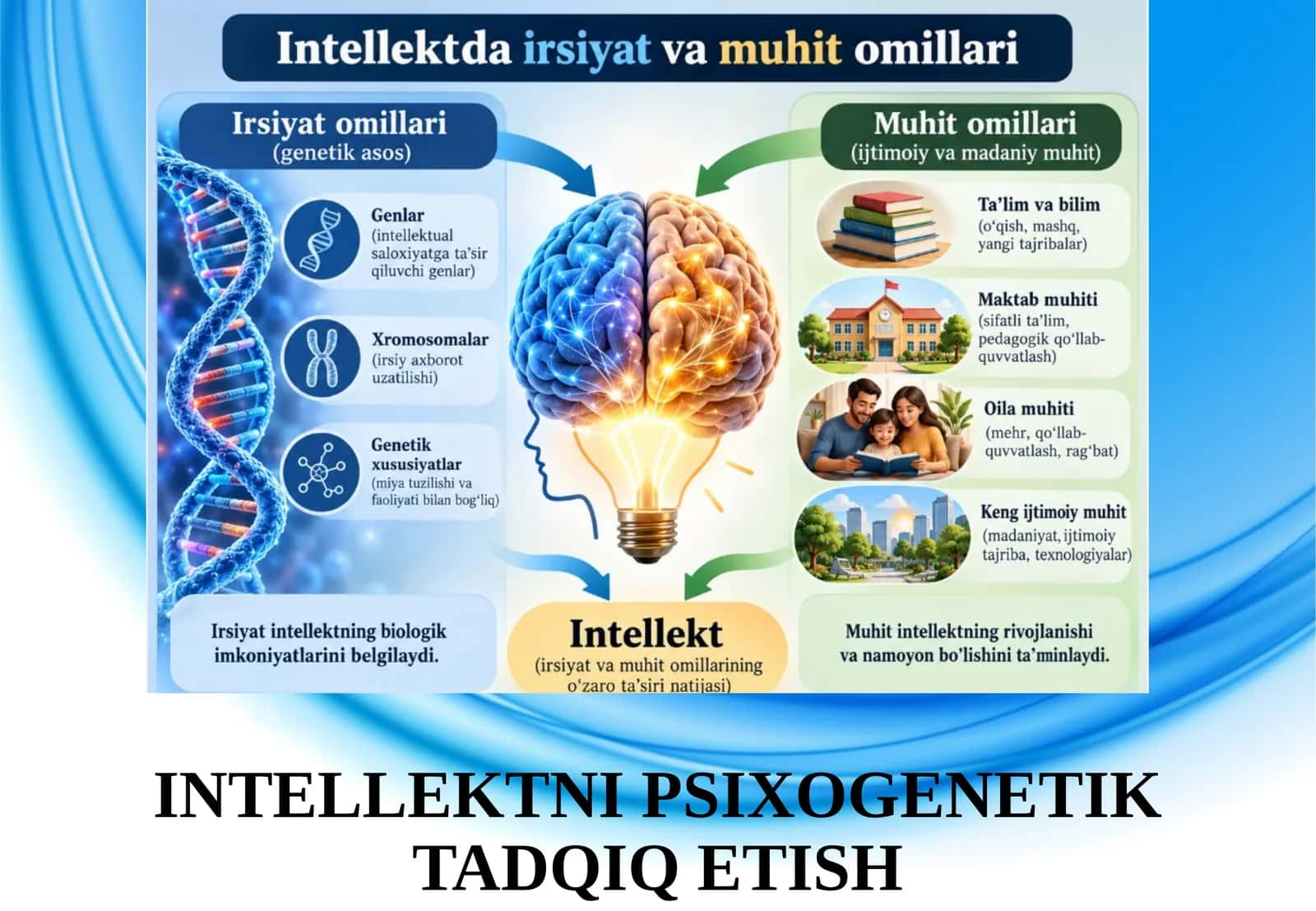 INTELLEKTNI PSIXOGENETIK TADQIQ ETISH