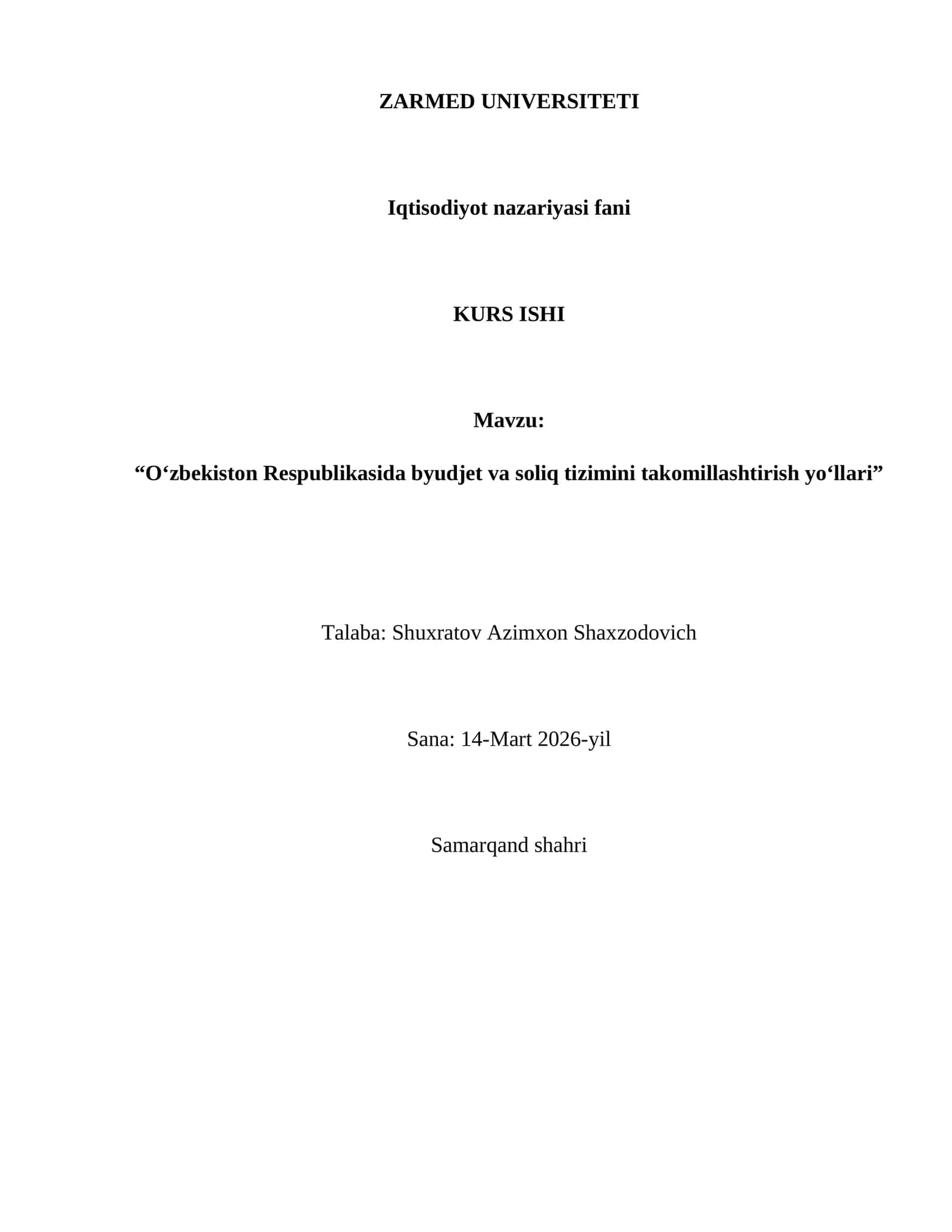 ZARMED UNIVERSITETI