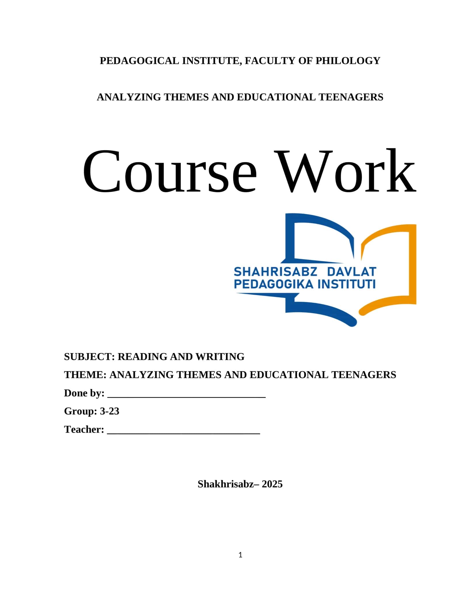 ANALYZING THEMES AND EDUCATIONAL TEENAGERS