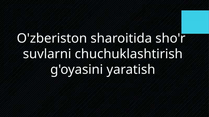 O'zberistonsharoitidasho'r suvlarnichuchuklashtirish