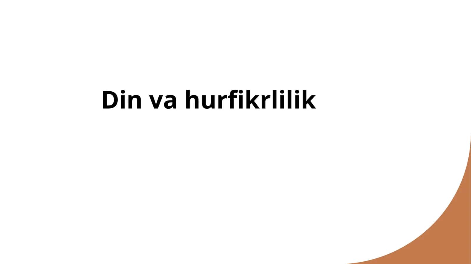 Din va hurfikrlilik