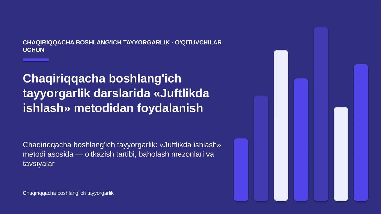 chaqiriqqacha boshlang'ich tayyorgarlik darslarida juftlikda ishlash metodidan foydalanish 2497