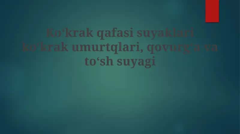 Ko'krak qafasining suyaklari