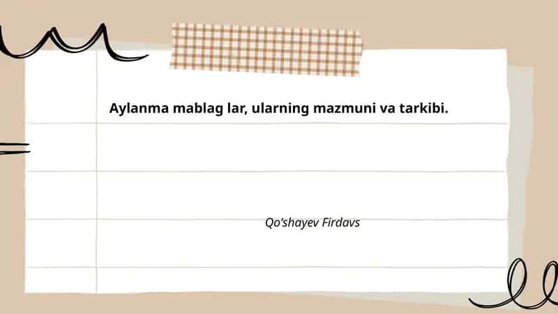 Aylanma mablag'lar mavzusi