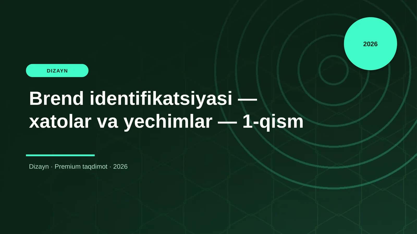 Brend identifikatsiyasi — xatolar va yechimlar — 1-qism