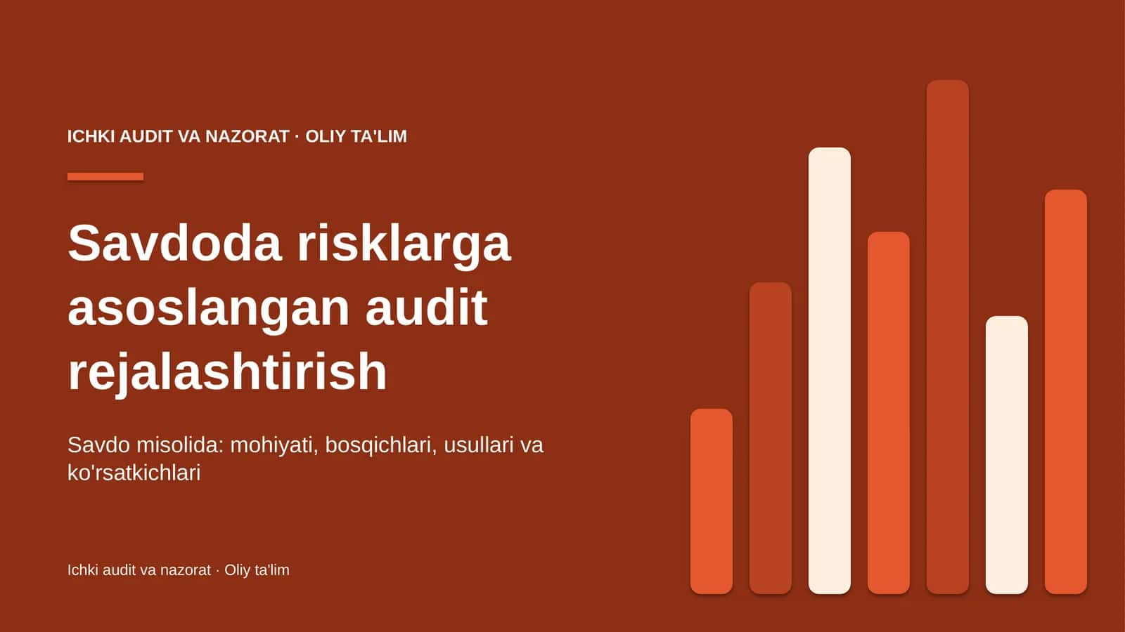 Savdoda risklarga asoslangan audit rejalashtirish