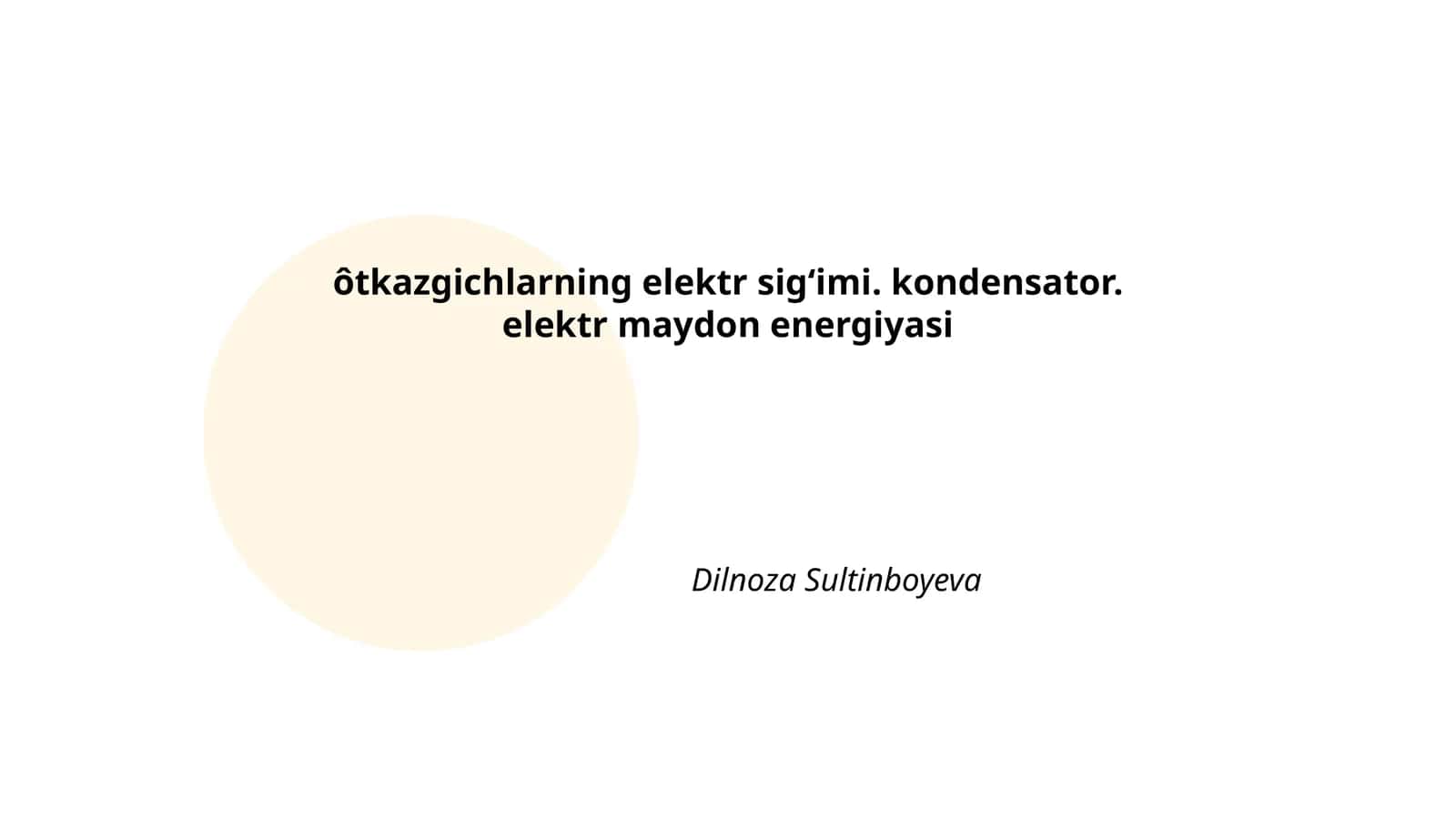 Elektr sig‘imi, kondensatorlar