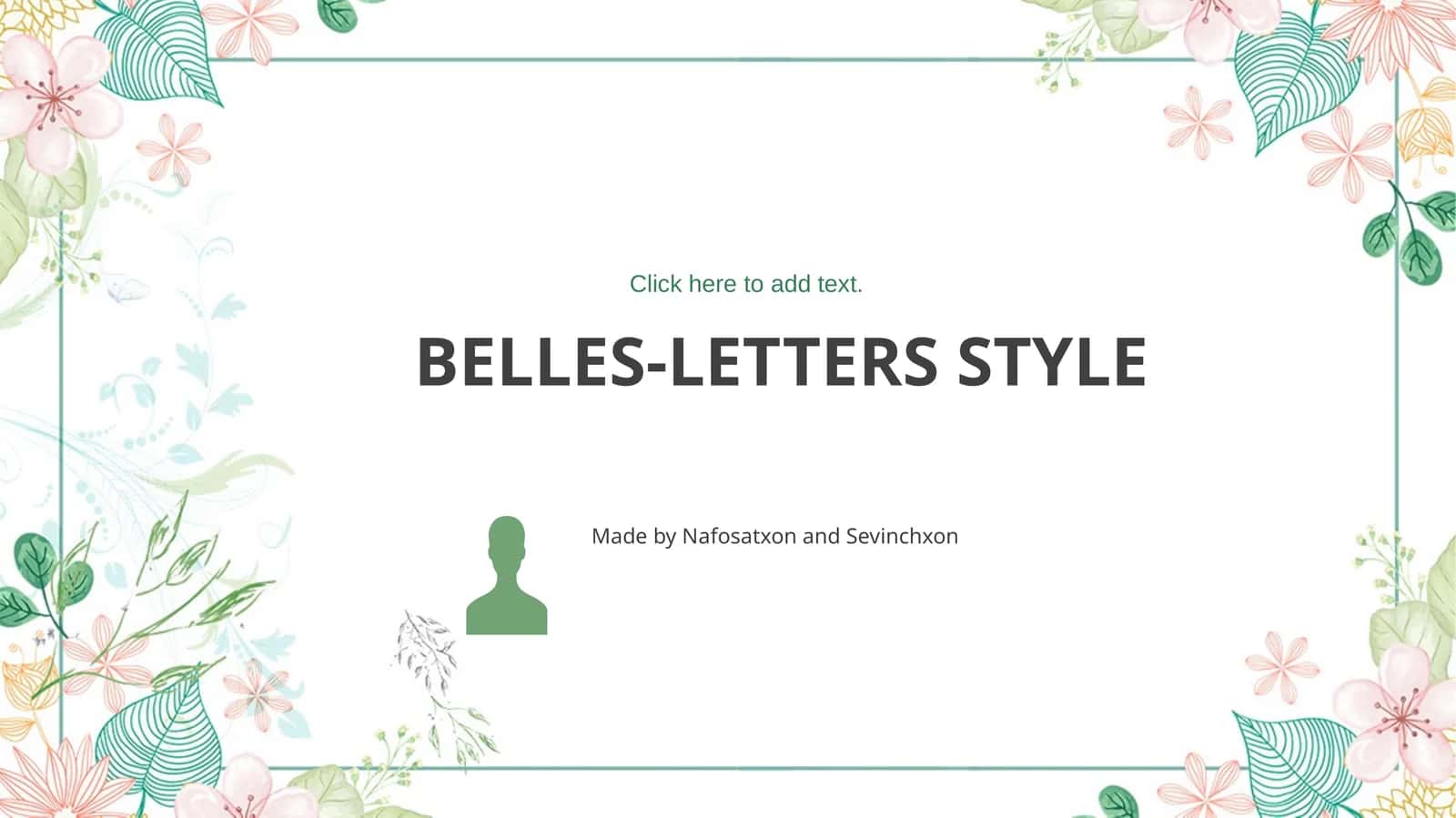 BELLES-LETTERSSTYLE
