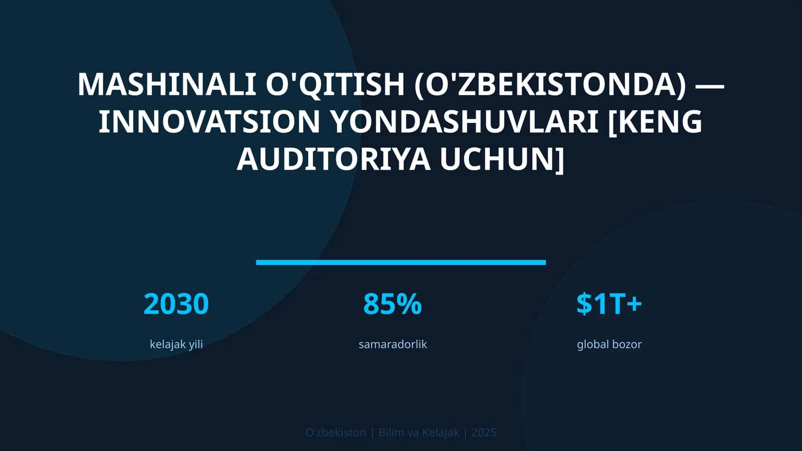 Mashinali o'qitish (O'zbekistonda) — innovatsion yondashuvlari [keng auditoriya uchun]