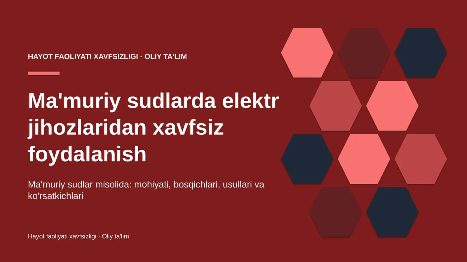 Ma'muriy sudlarda elektr jihozlaridan xavfsiz foydalanish