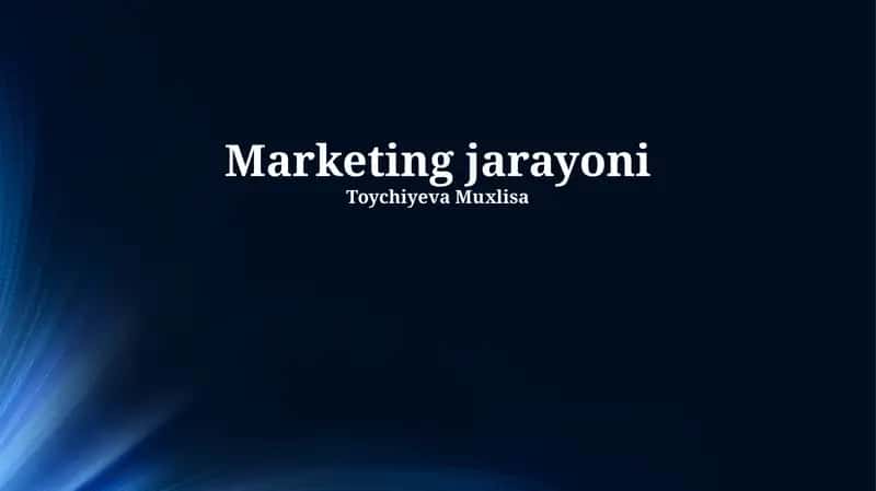 Marketing jarayoni