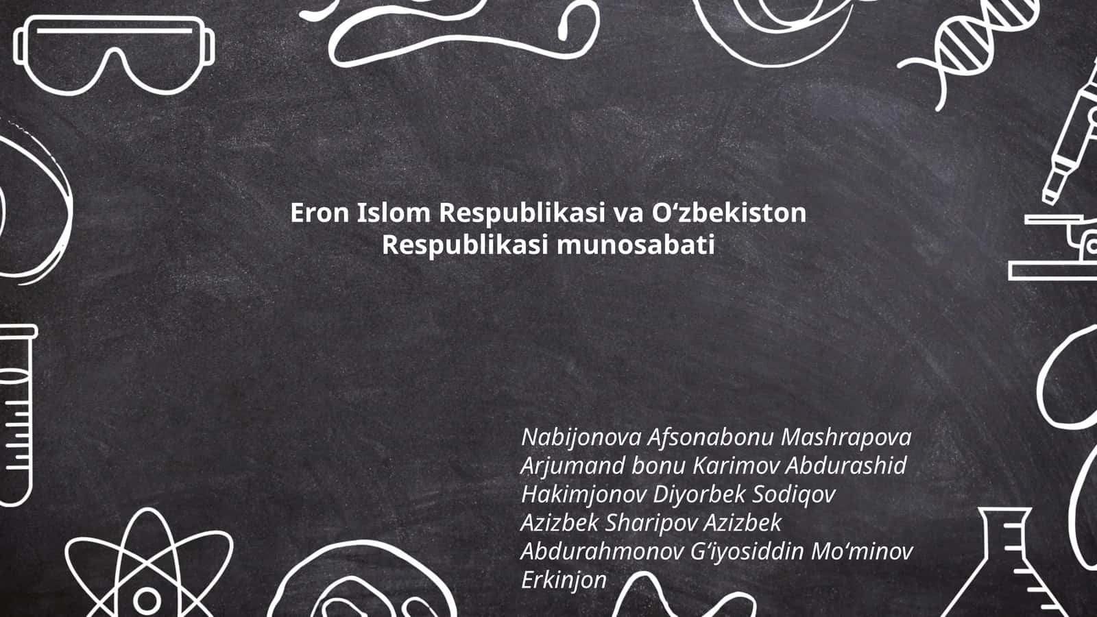 Eron Islom Respublikasi va Oʻzbekiston Respublikasi munosabati