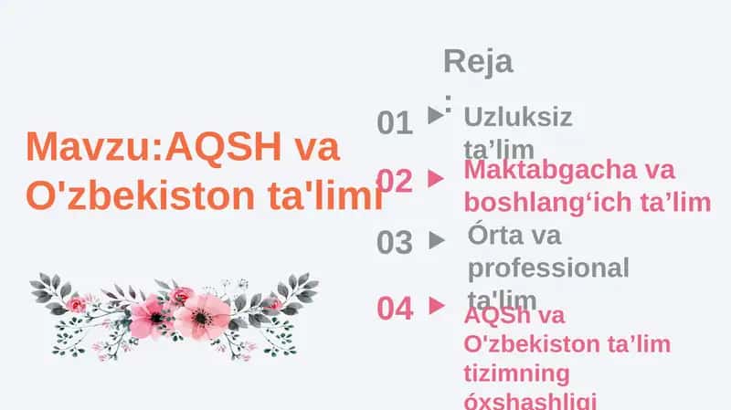 AQSH va O'zbekiston ta'limi