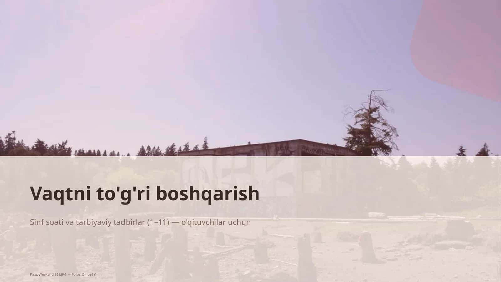 Vaqtni to'g'ri boshqarish