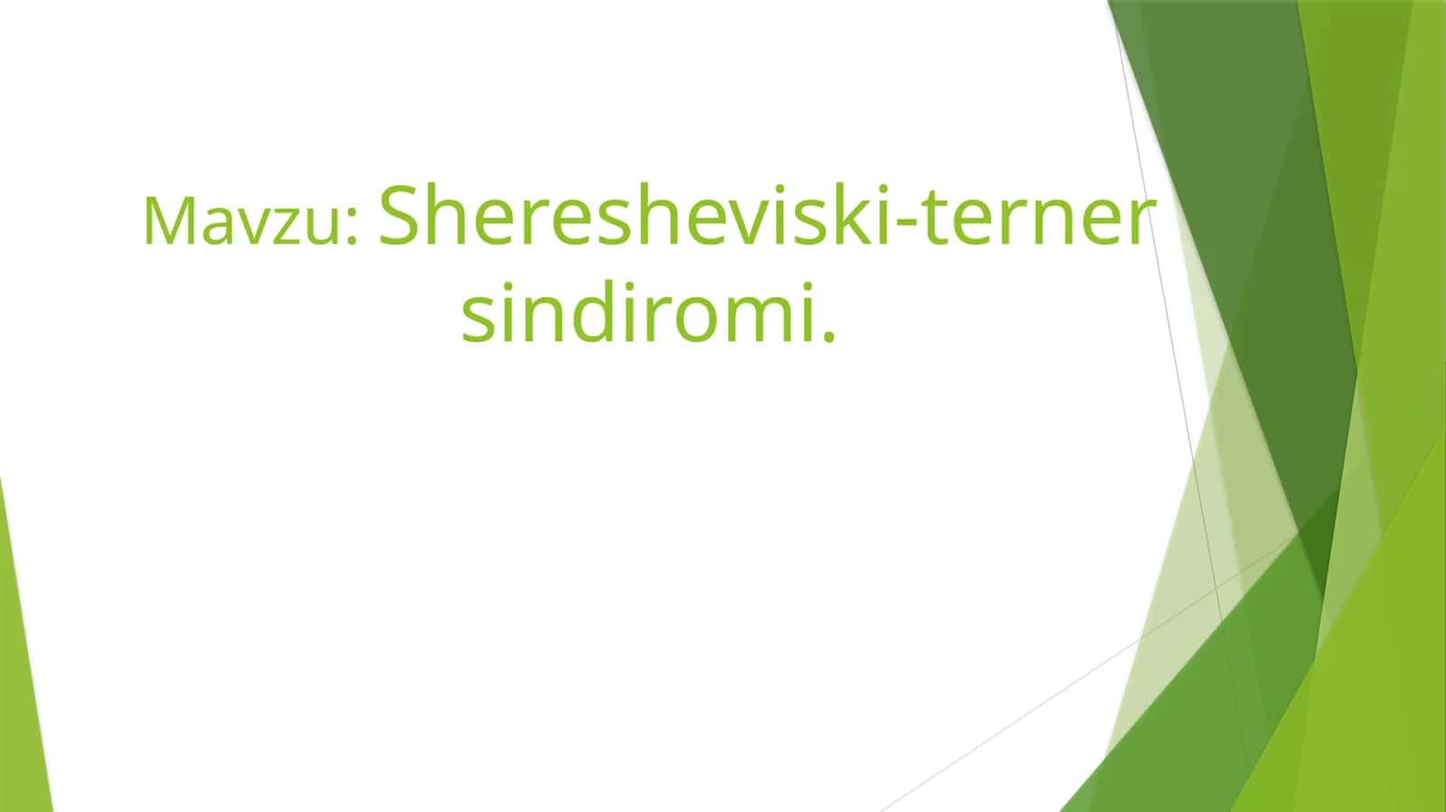 Sheresheviski-terner sindiromi