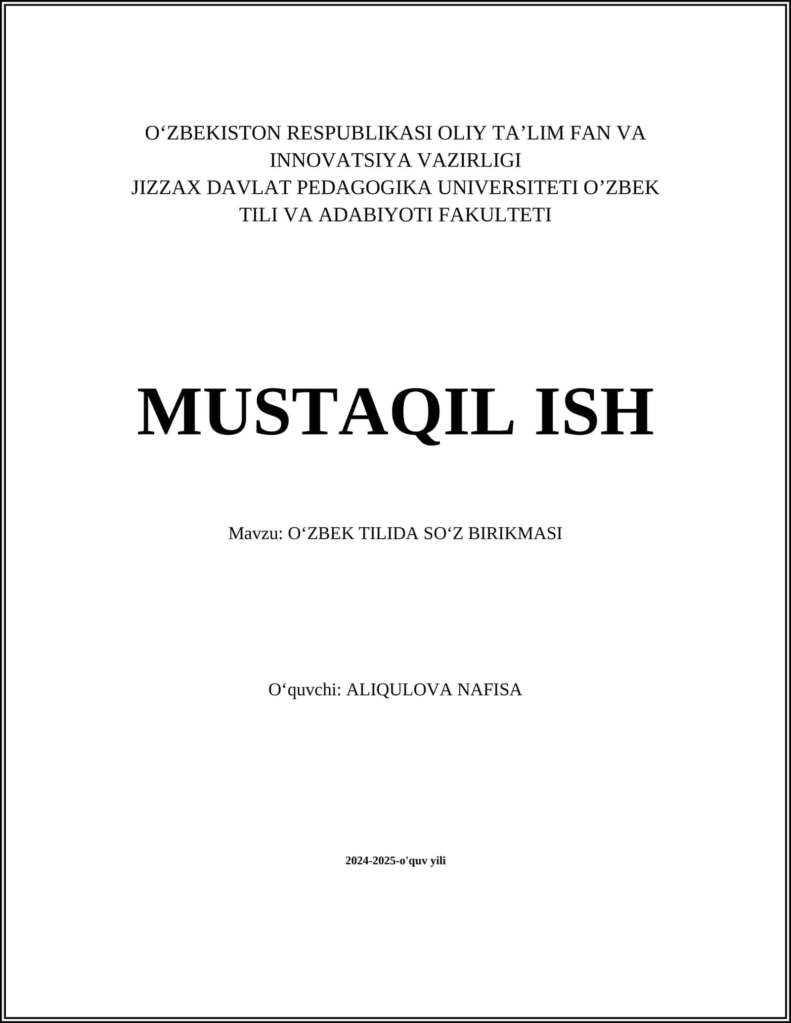 Oʻzbek Tilida Soʻz Birikmasi