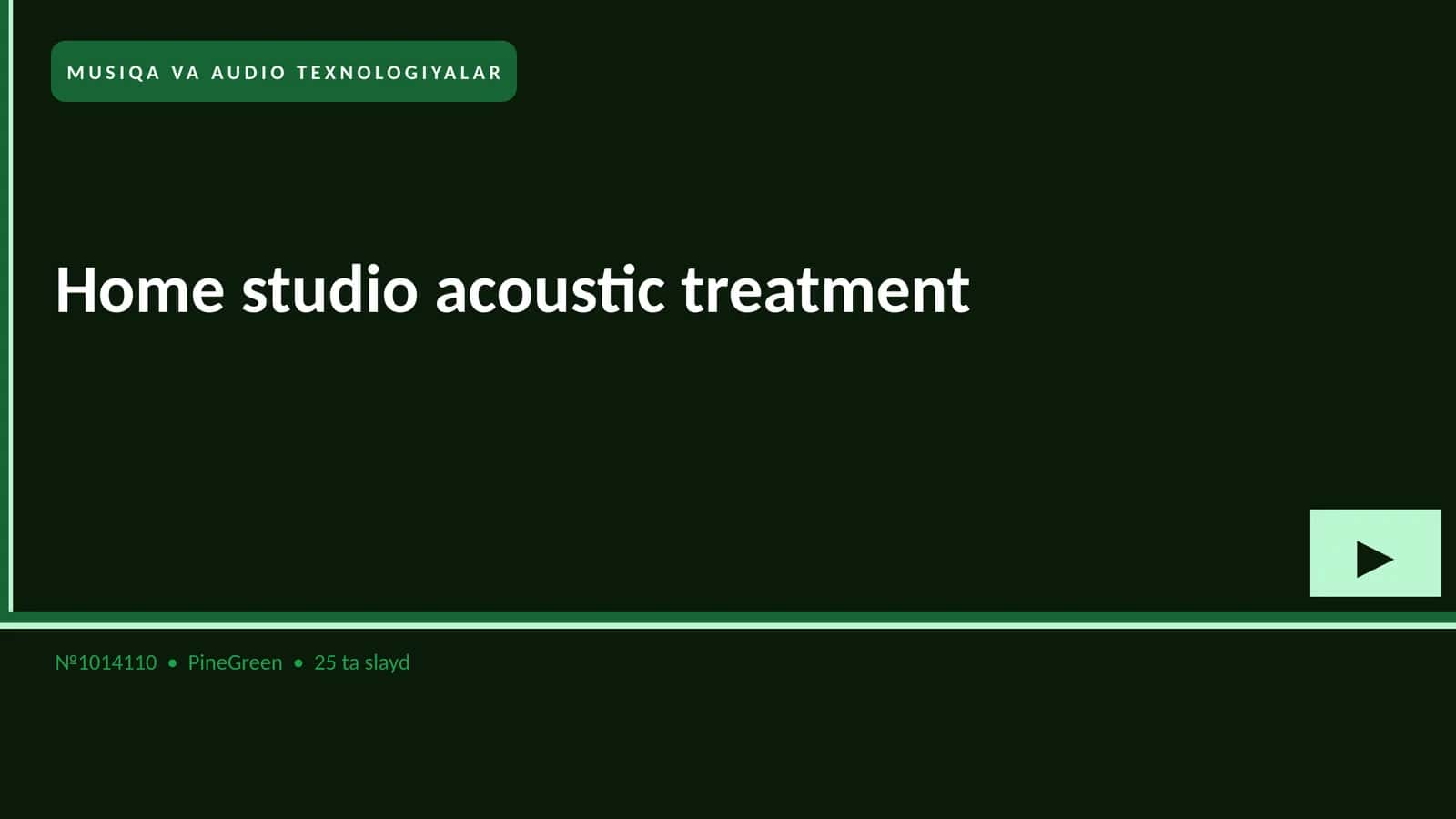 Home studio acoustic treatment
