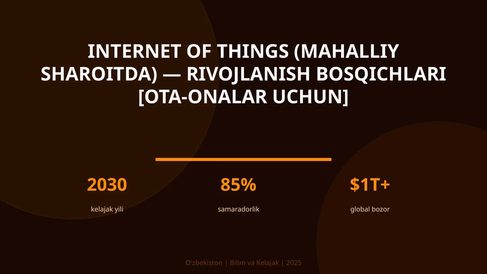 Internet of Things (mahalliy sharoitda) — rivojlanish bosqichlari [ota-onalar uchun]