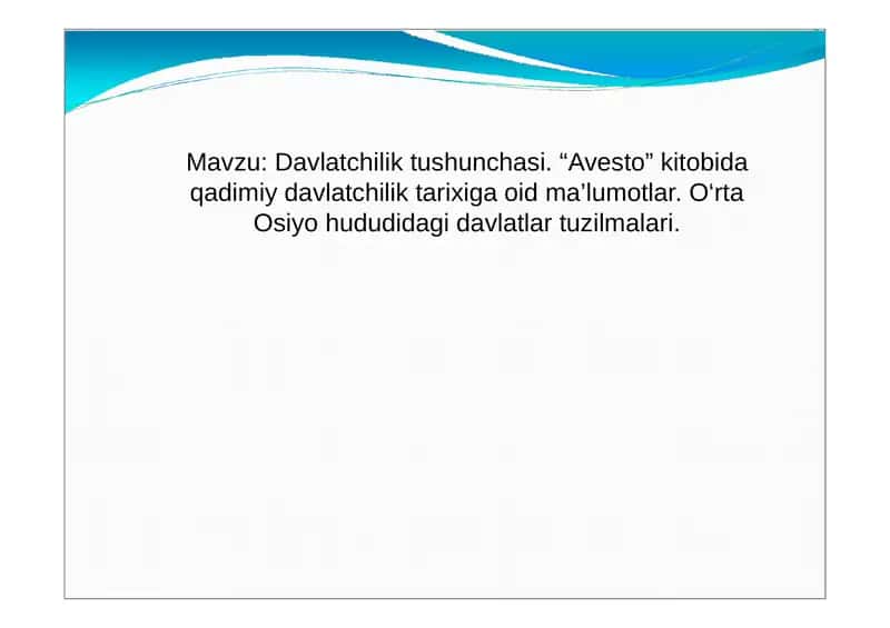 Davlatchilik tushunchasi