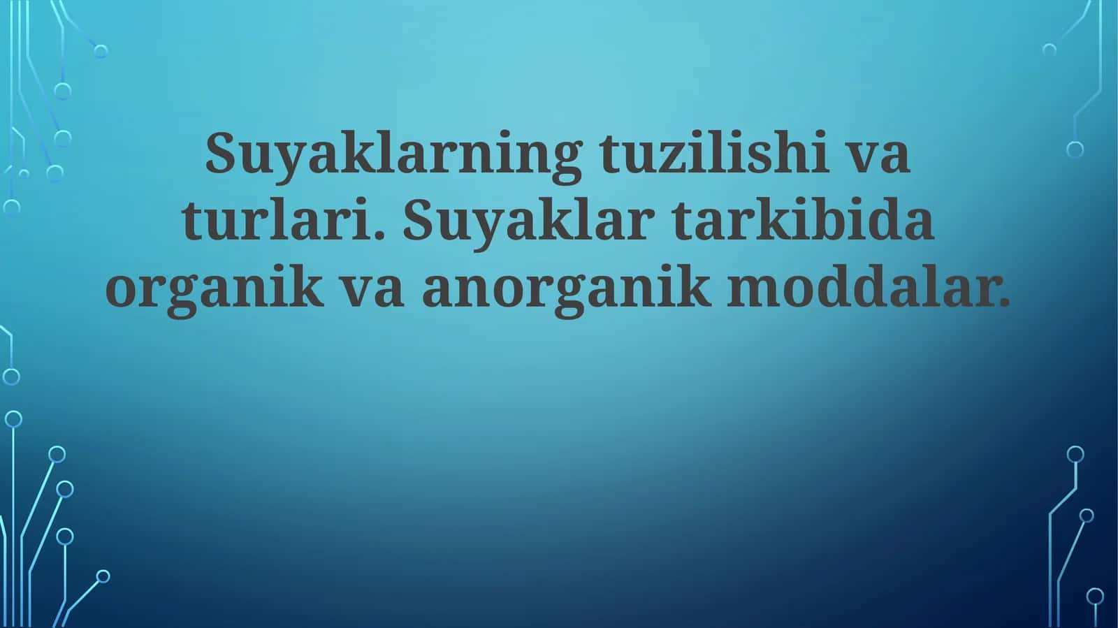 Suyaklarning tuzilishi va turlari