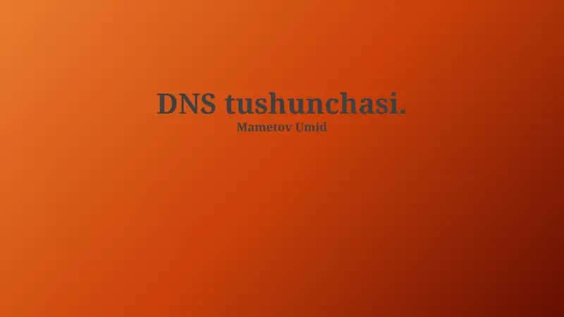 DNS Tushunchasi