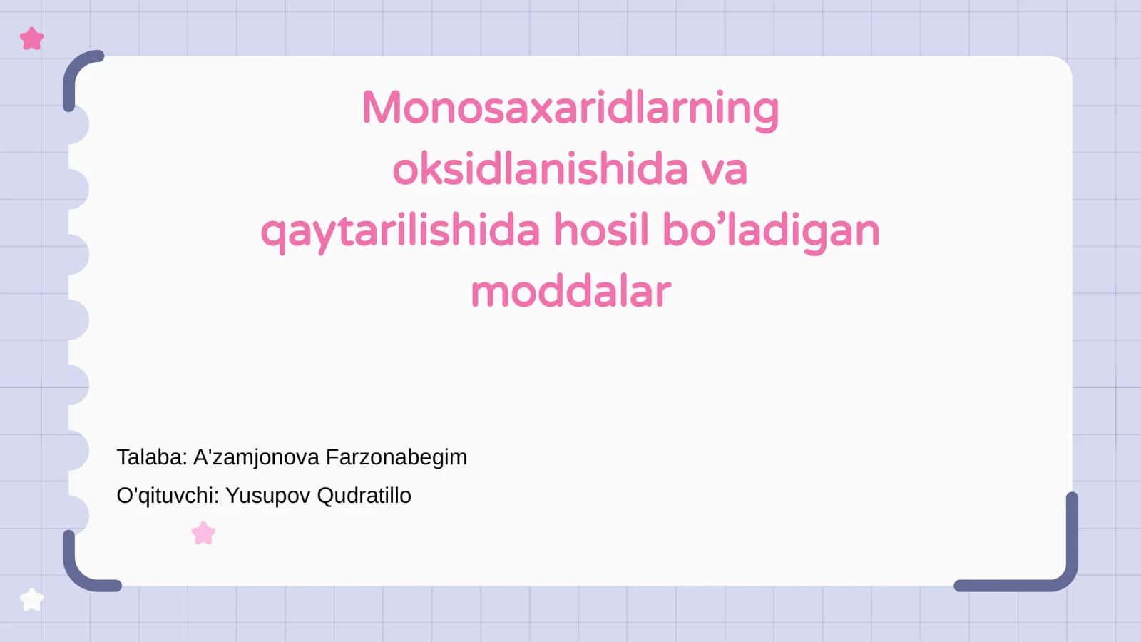 Monosaxaridlarning oksidlanishida va qaytarilishida hosil bo’ladigan moddalar