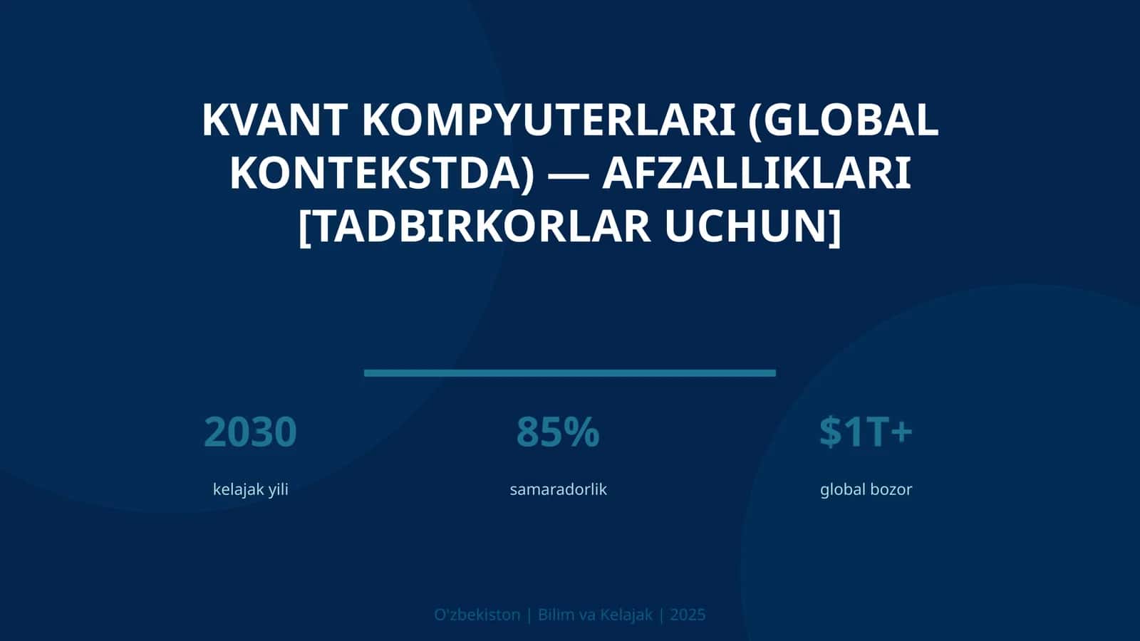 Kvant kompyuterlari (global kontekstda) — afzalliklari [tadbirkorlar uchun]
