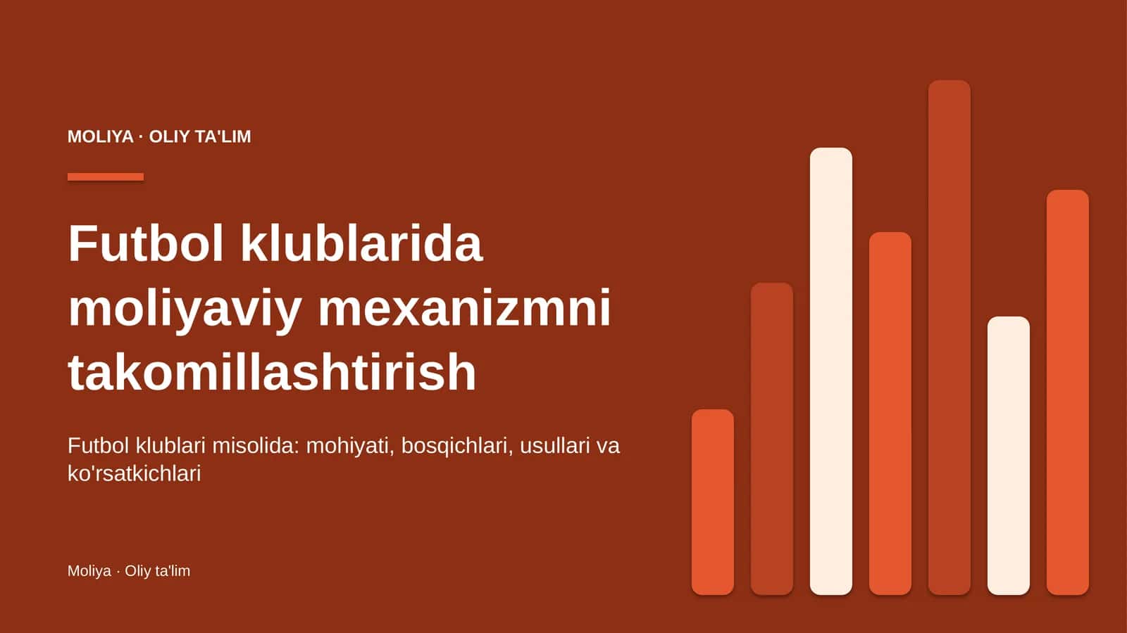 Futbol klublarida moliyaviy mexanizmni takomillashtirish