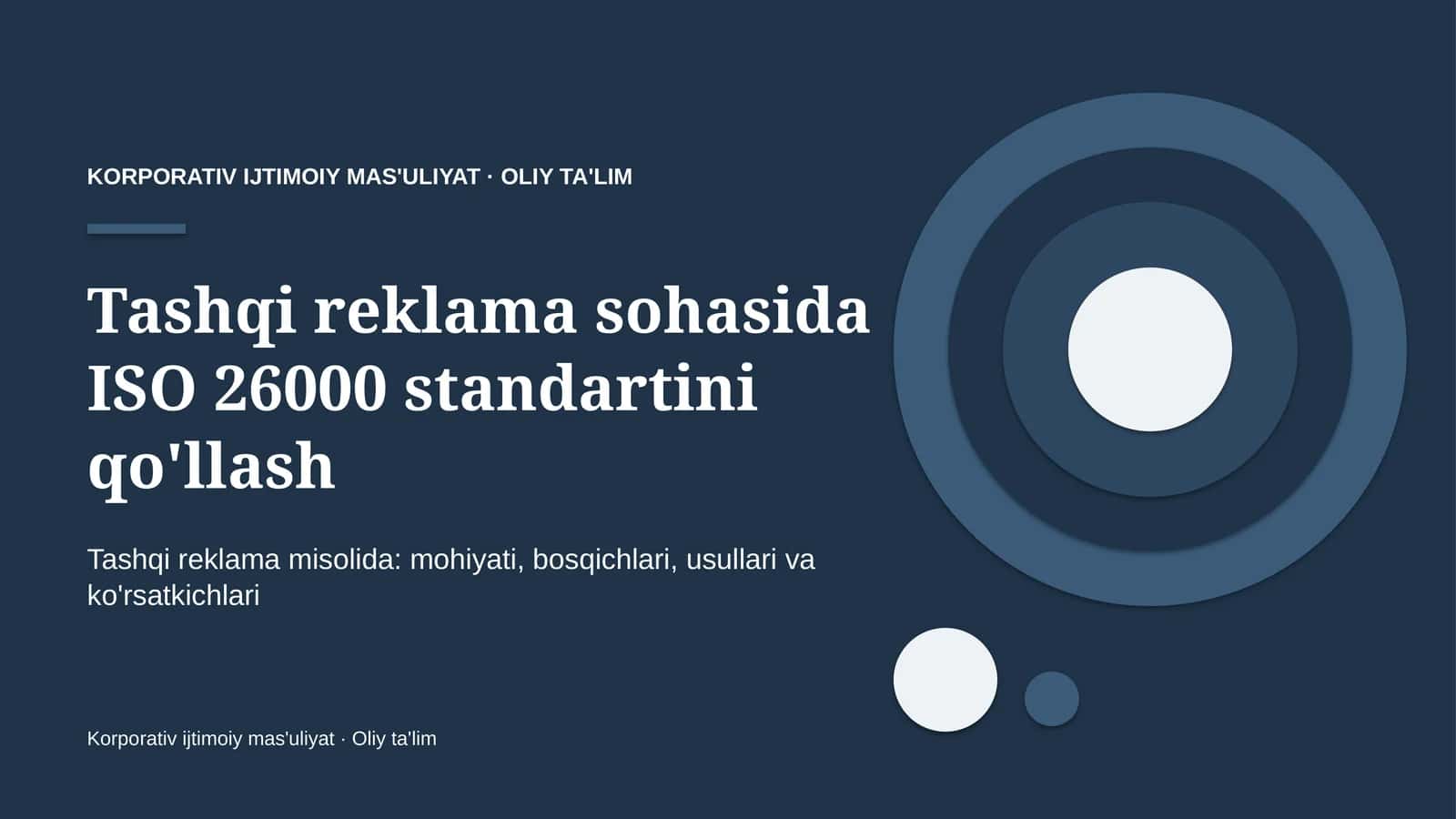 [Tashqi reklama sohasida ISO 26000 standartini qo'llash]