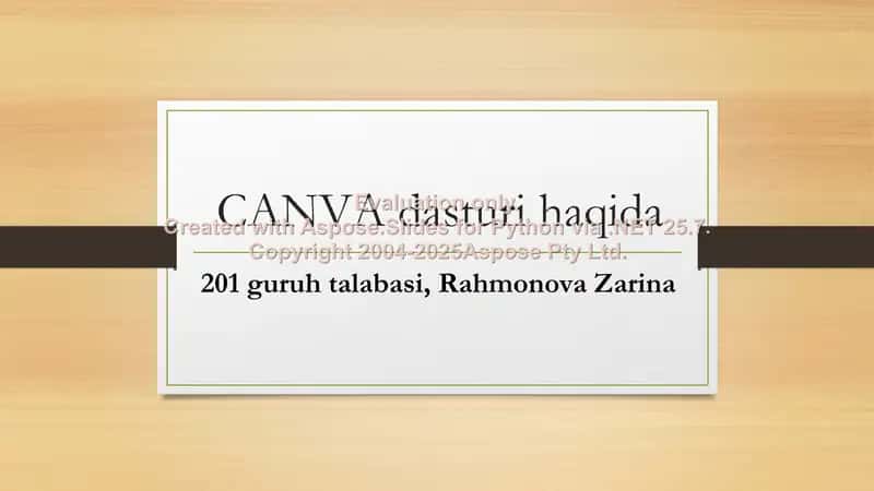 Canva dasturi