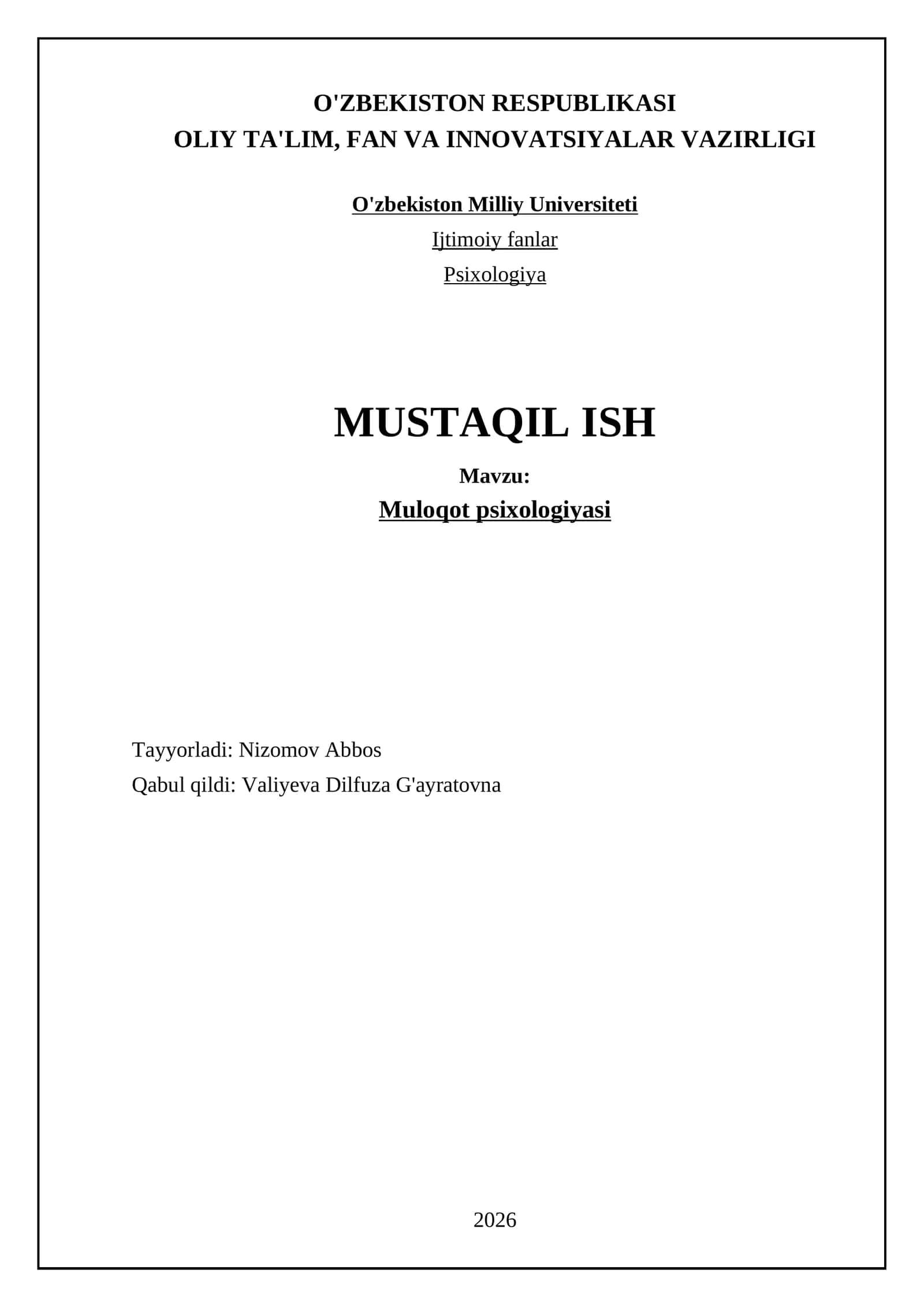 Muloqot psixologiyasi