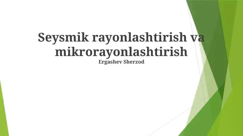 Seysmik rayonlashtirish va mikrorayonlashtirish