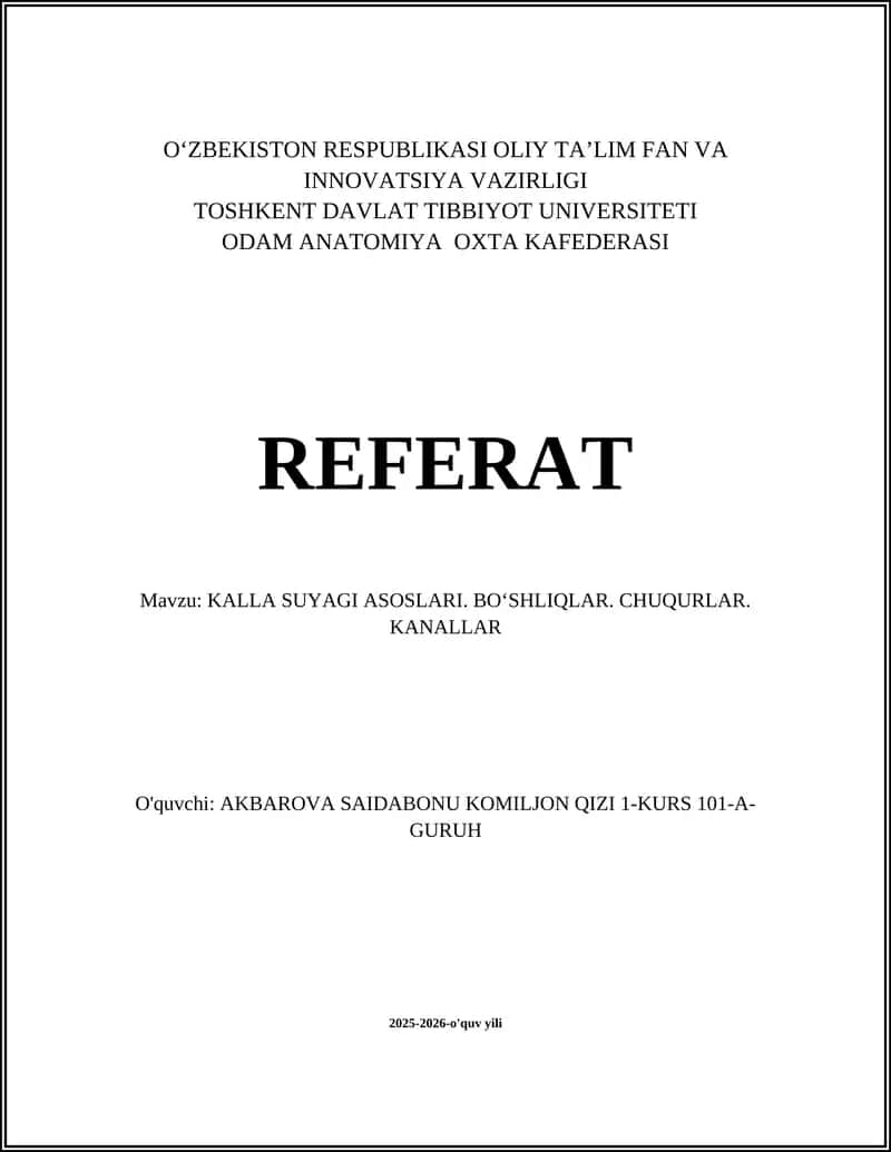 KALLA SUYAGI ASOSLARI