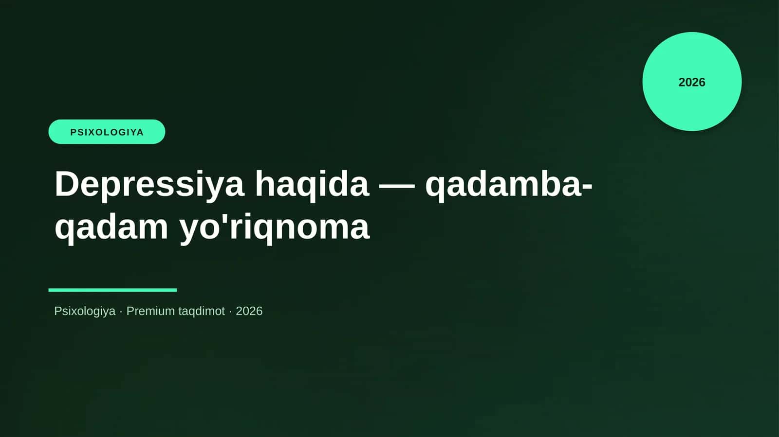 Depressiya haqida — qadamba-qadam yo'riqnoma