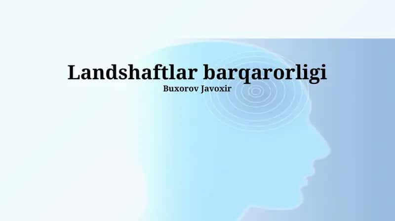 Landshaftlar barqarorligi