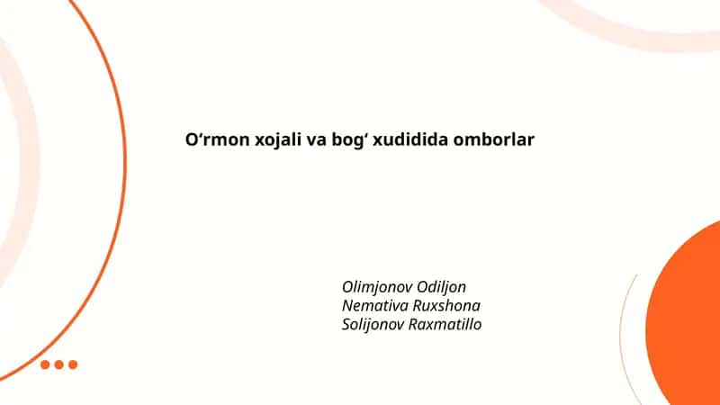 Oʻrmon xojali va bogʻ xudidida omborlar