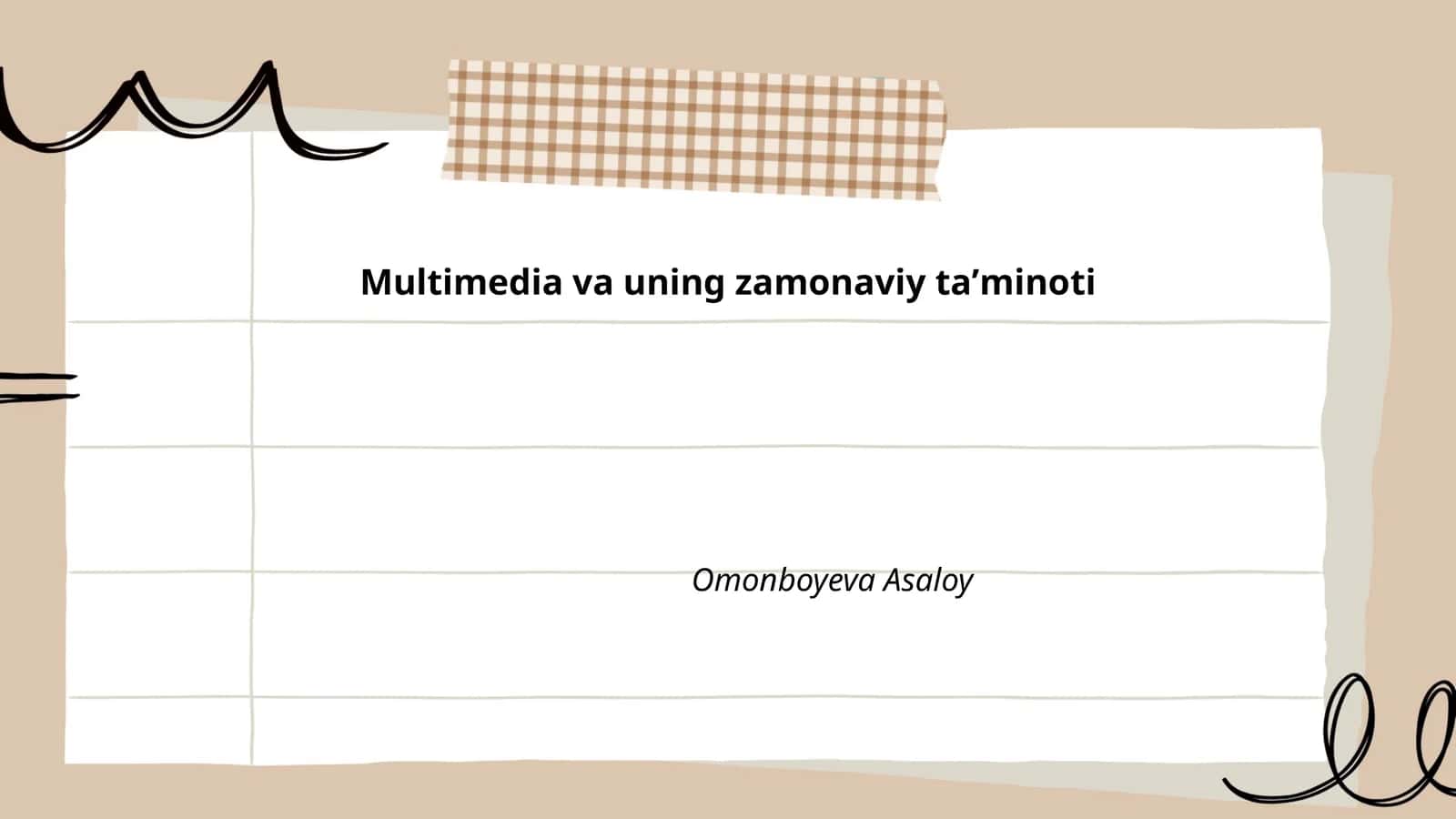 Multimedia va uning zamonaviy taʼminoti