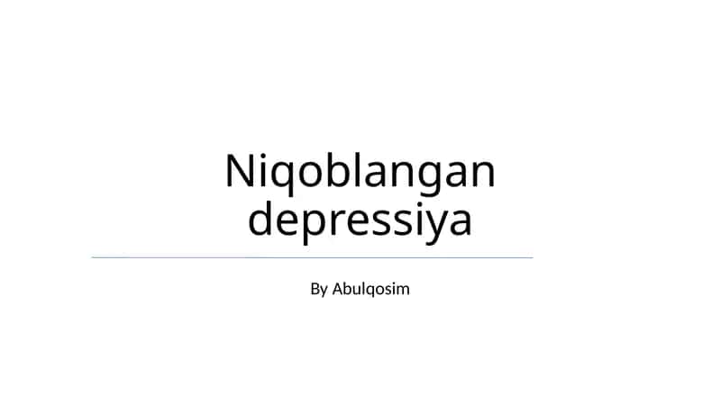 Niqoblangan depressiya