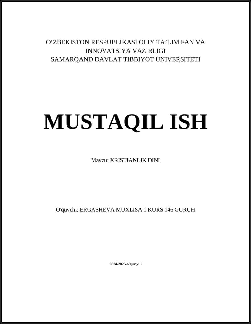XRISTIANLIK DINI