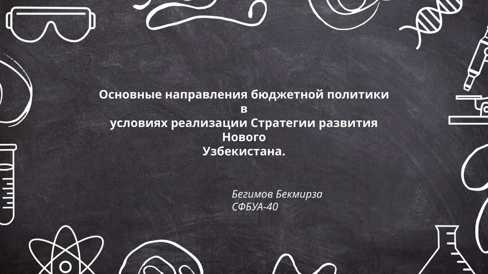 Основные направления бюджетной политики в условиях реализации Стратегии развития Нового Узбекистана