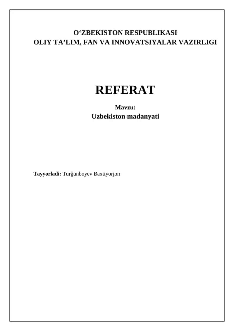 O'zbekiston madaniyati