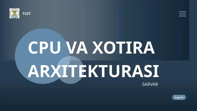 cpu va xotira arxitektursi