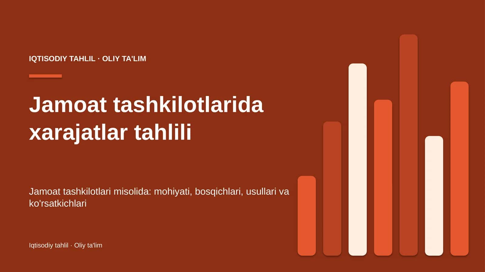Jamoat tashkilotlarida xarajatlar tahlili