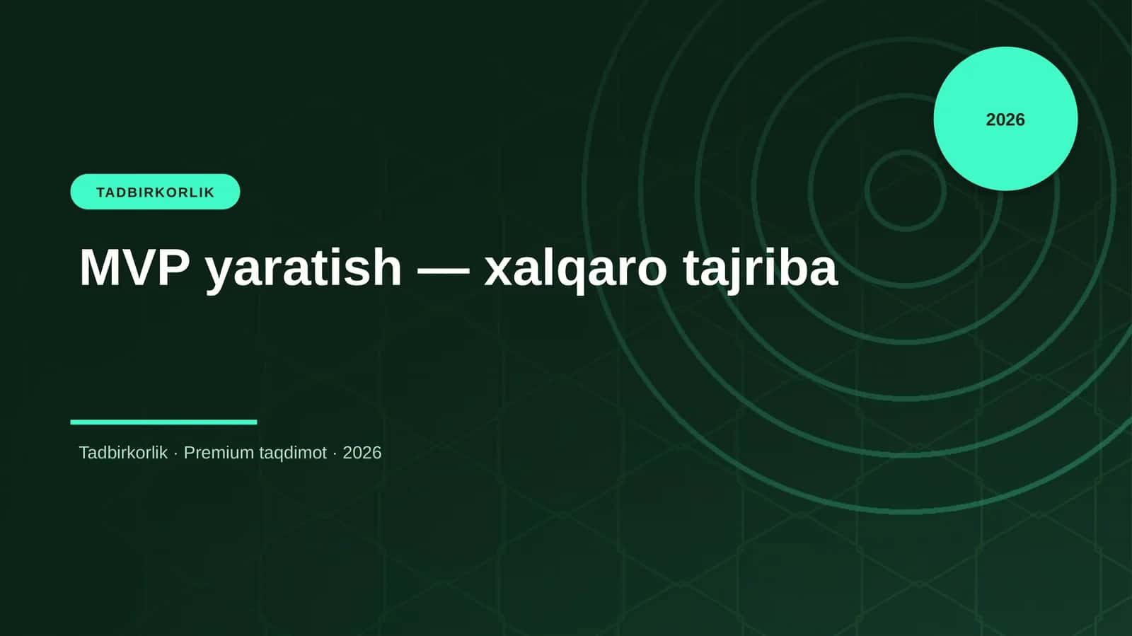 MVP yaratish — xalqaro tajriba