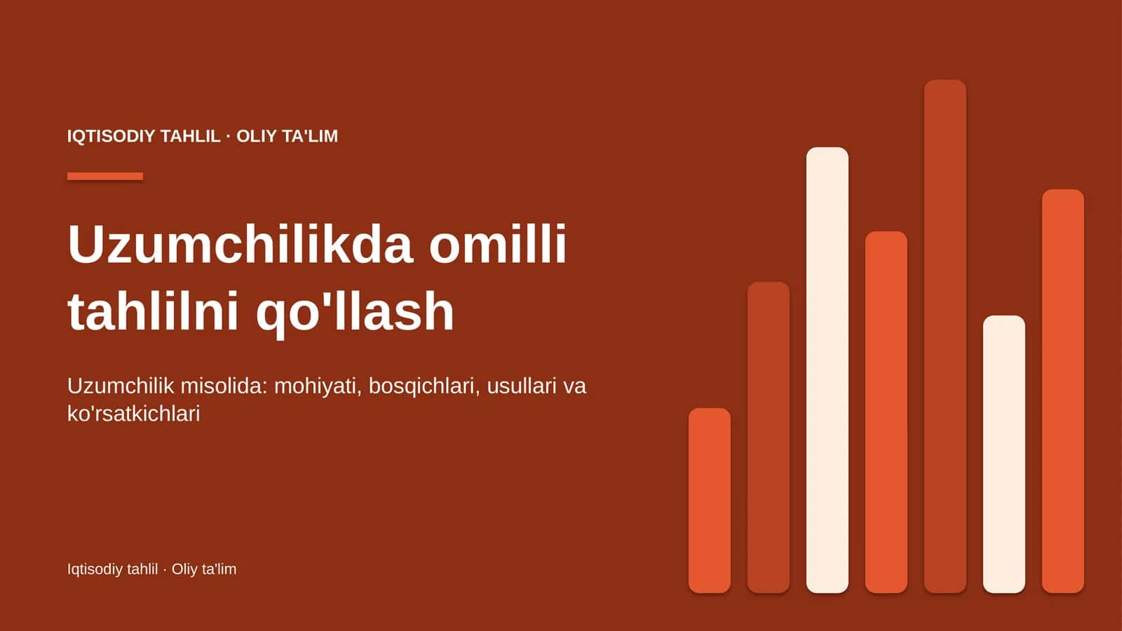 Uzumchilikda omilli tahlilni qo'llash