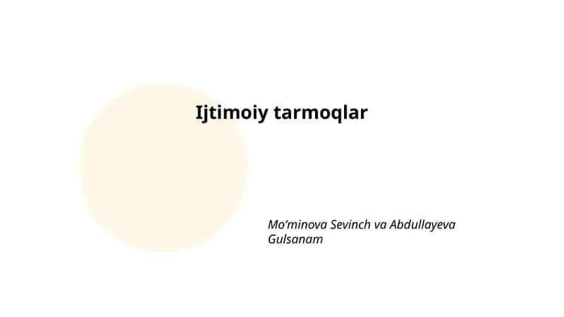 Ijtimoiy tarmoqlar